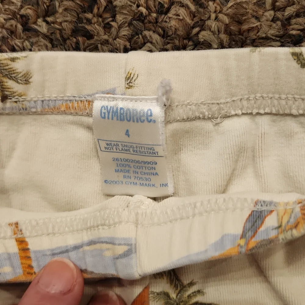 Gymboree Short-Sleeved Pajama Set Size 4T Monkeys and Surfboards
